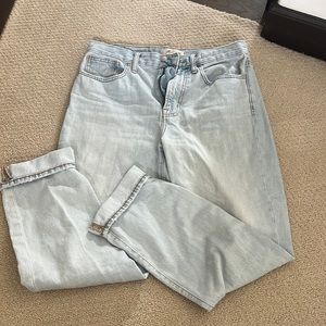 Madewell jeans. So cute, just not stretchy